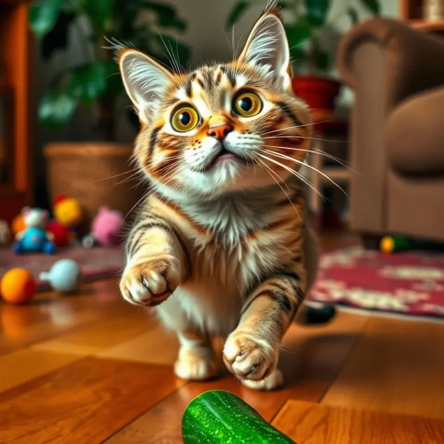 Surpreendente! Por que gatos têm medo de pepinos?