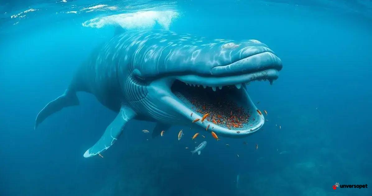 Características da alimentação da baleia azul