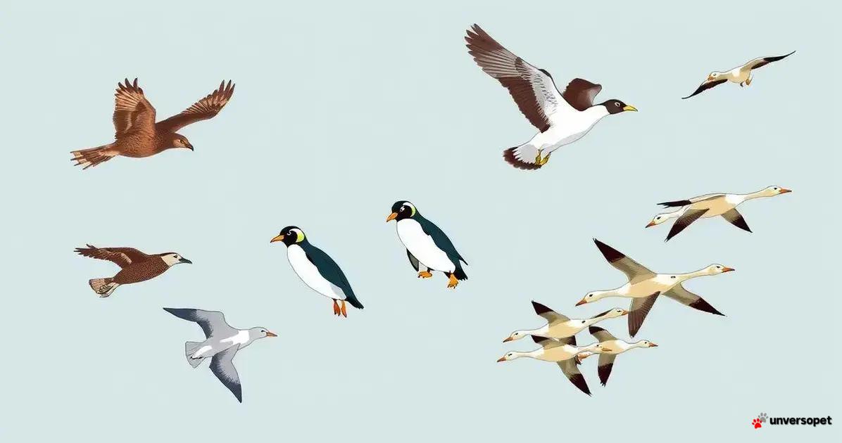 Comparação entre diferentes espécies de aves