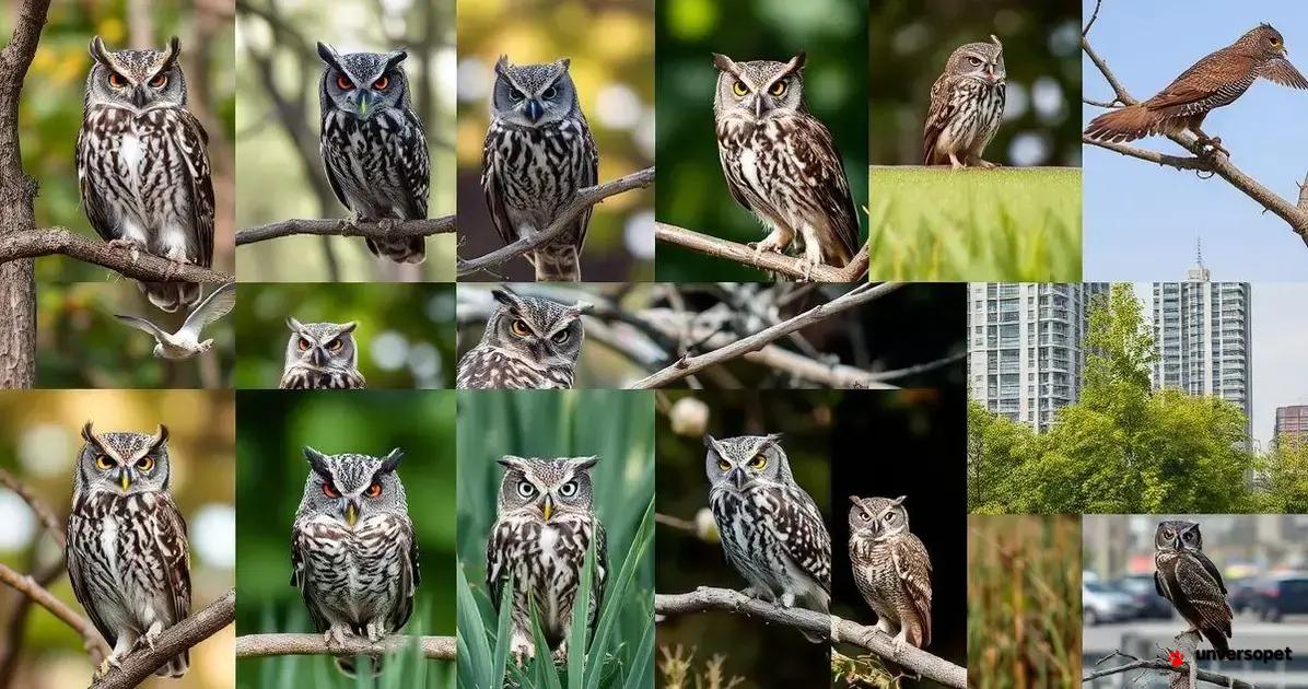 Espécies de Corujas e suas Táticas de Camuflagem