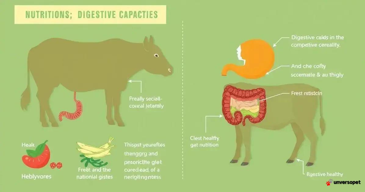 Como a capacidade digestiva afeta a saúde dos herbívoros