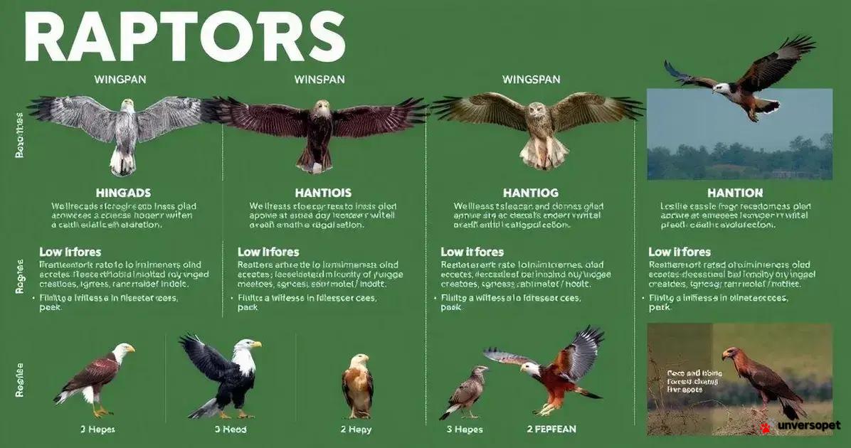 Comparação entre espécies de aves de rapina
