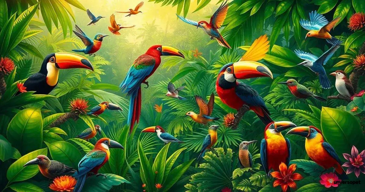 Exemplos de aves tropicais e seus métodos de adaptação
