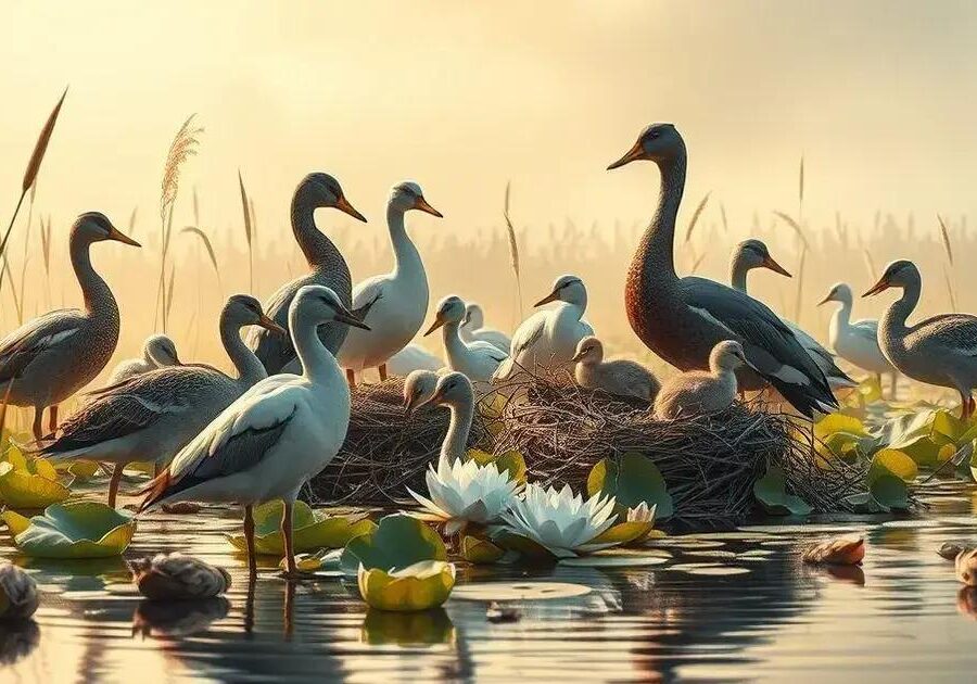 O que é controle de postura em aves aquáticas?