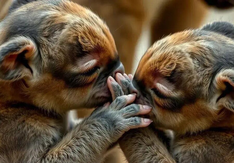 O que é estímulo tátil em mamíferos filhotes?