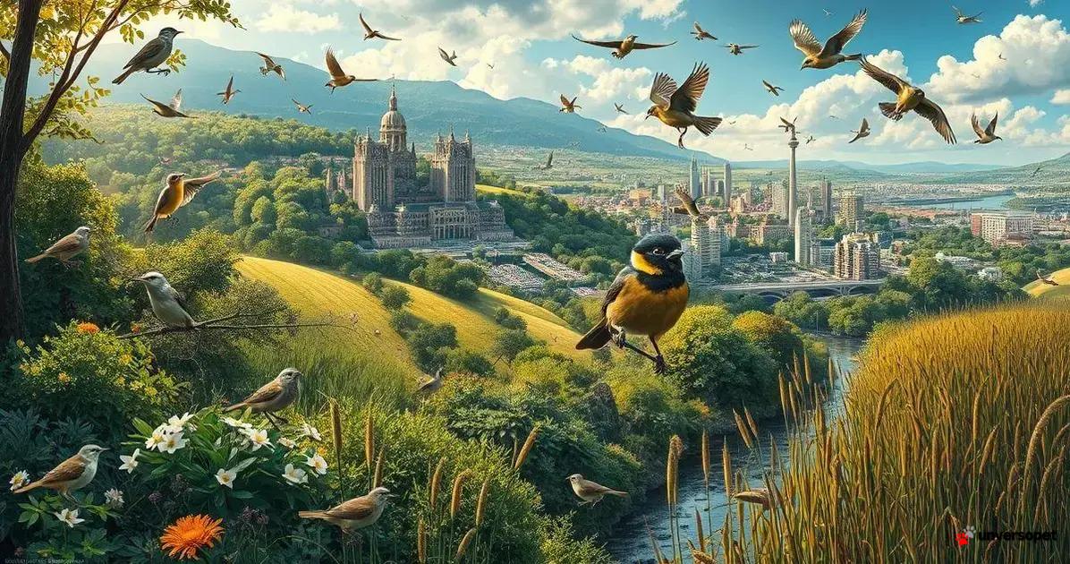 Territórios de aves canoras em diferentes habitats
